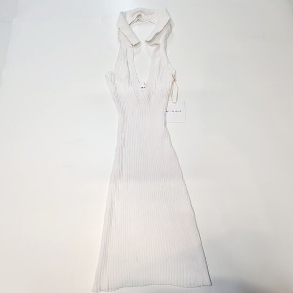 ALL THE WAYS Aviana Collar Mini Dress in White Small - Picture 2 of 12